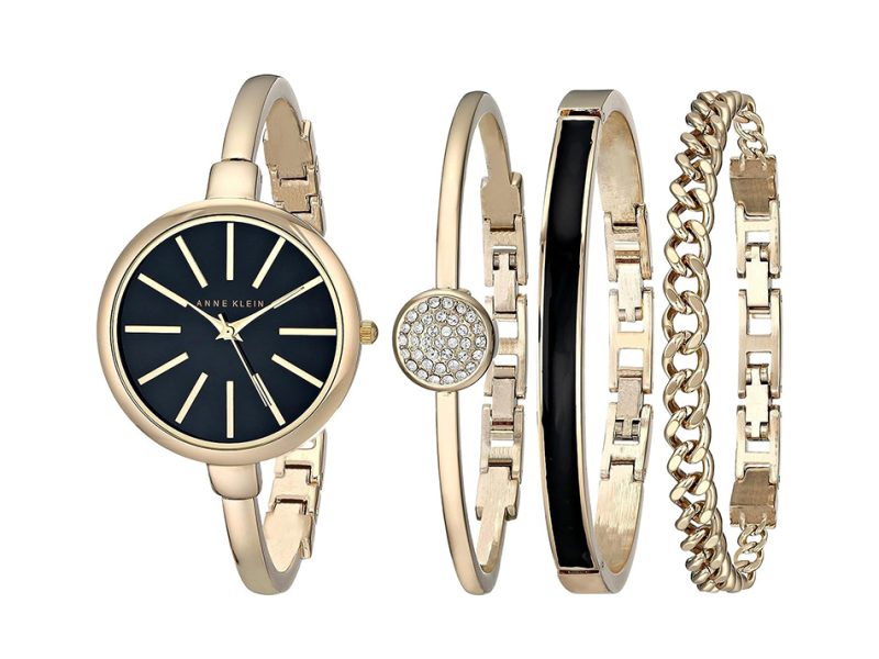 Anne Klein Women’s AK/1470 Bangle Watch and Bracelet Set
