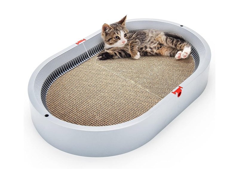 Extra Large 66 x 43 cm Oval Cat Scratcher Bed – Cardboard Cat Bed