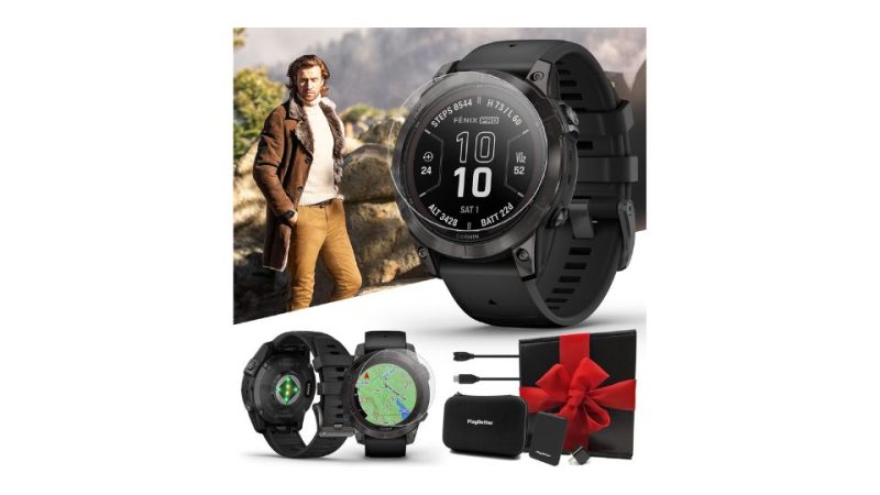 PlayBetter Garmin Fenix 7X Pro Sapphire Solar (Carbon Gray DLC/Black) Multisport GPS Smartwatch Gift Box Bundle