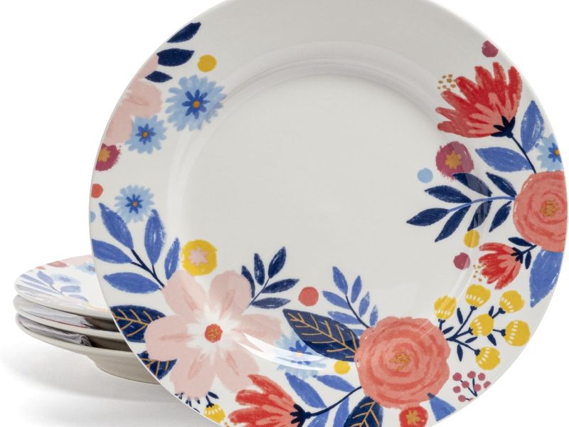 4 Stoneware Plates Perfect for Dining, Entertaining, and Get-Togethers
