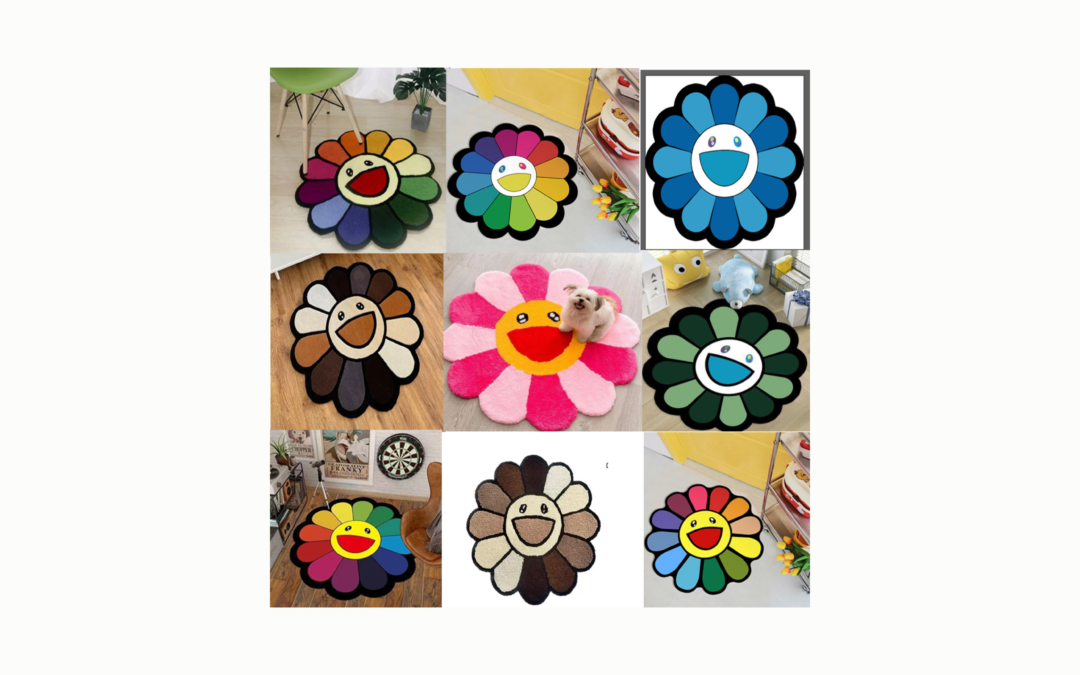 Carpets INS Cartoon Flower Round Carpet Anti-slip Children’s Playground Soft